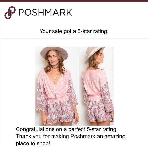 PINK & CREAM BOHO STYLE ROMPER - Picture 4 of 4